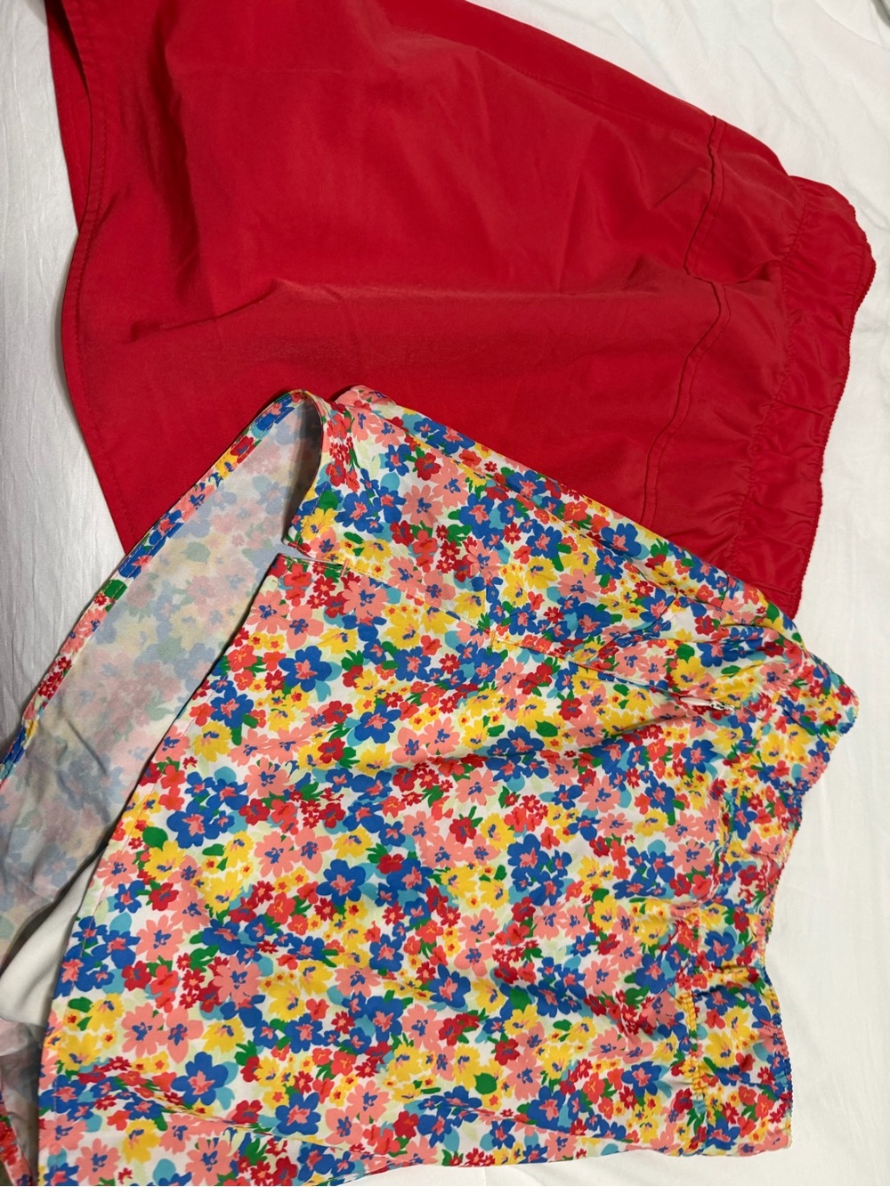 Old Navy Red Floral Panel Mini Skirt